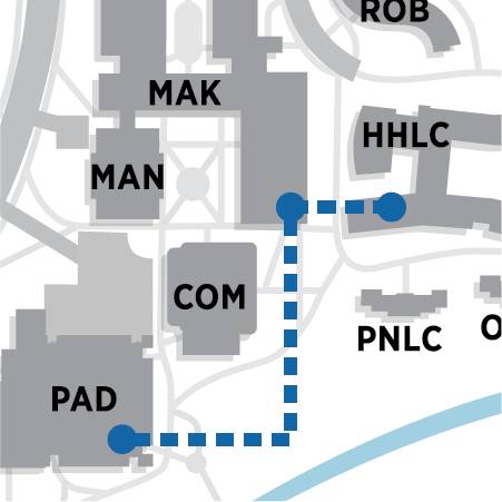 A map of the GVSU tunnel system.